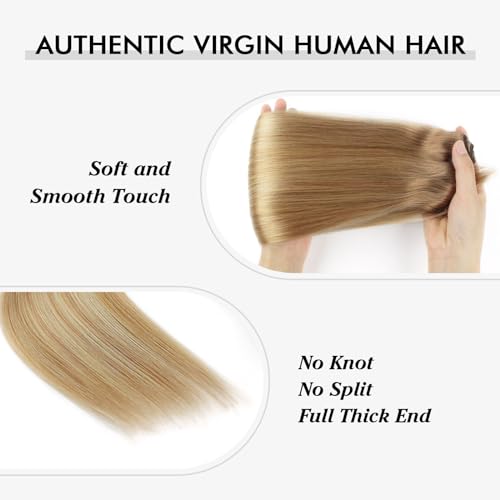 Lovrio 22 inch 140g balayage clip in hair extensions Ash Brown/Light Chestnut Brown Fading to Dirty Blonde and Platinum Blonde B8-18-60 7 pieces 18 clips