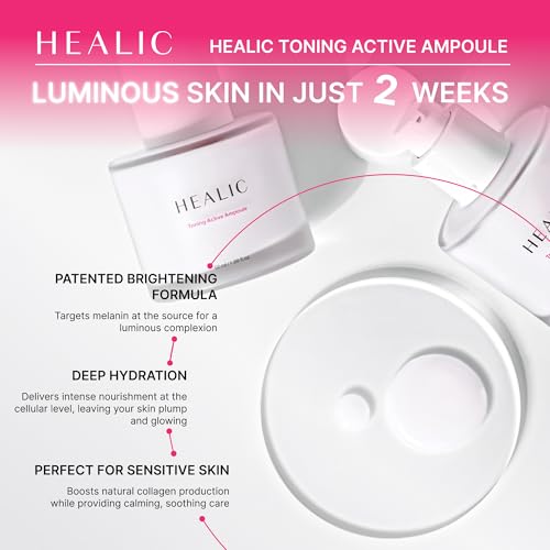 Toning Active Ampoule?Brightening, Hydrating&Soothing with Tranexamic Acid, Niacinamide&Hyaluronic Acid, Dark Spot Correction, Gentle for Sensitive Skin, Korean Skin Care, 50ml/1.69 fl.oz