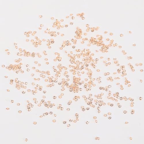 HNUIX Champagne Gold Nail Rhinestones Kit Flatback Nail Charms Glass Gems Stones 1450Pcs Nail Art Gems Diamonds Jewels Multi Shapes Sizes Nail Charms Tweezer & Wax Pen for Nails DIY Faces Eyes Makeup
