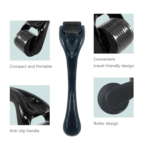 Derma Roller Microneedling Roller for Face - 0.25mm, (Black)