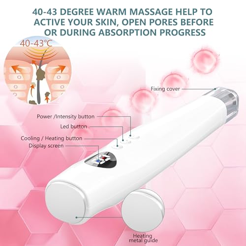 Facial Skin Care Product absorbs Device, LED Light Therapy face Massager, Thermal and Ice Cooling Roller