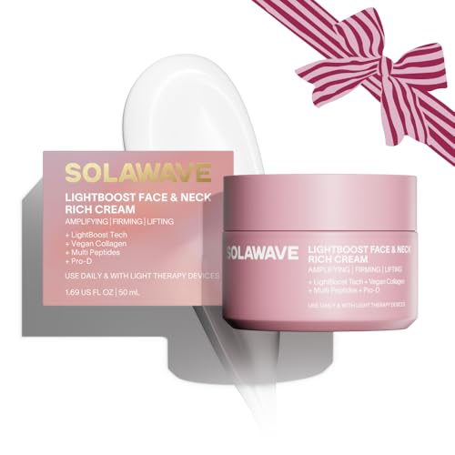 Solawave LightBoost Rich Cream for Face & Neck | Boosts Effects of Red Light Therapy | Daily Anti Aging & Skin Firming Moisturizer | Reduces Appearance of Fine Lines & Wrinkles, Increases Hydration