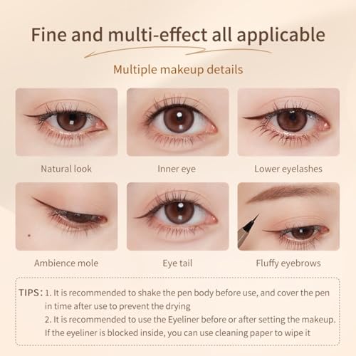 JUDYDOLL Ultra-Fine Liquid Eyeliner - Precision Tip for Flawless Application, Long-Lasting & Smudge-Proof, Quick-Drying, Waterproof, Ideal for Beginners (#01 Black)