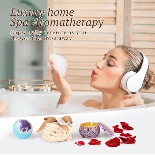 Bath Bomb Gift Set Birthday Gifts for Women,Unique Valentine's Day/Mothers Day Gifts,Spa Relaxation Self Care Gifts Basket for Her,Mom,Sister,Girlfriend,Wife,Friend