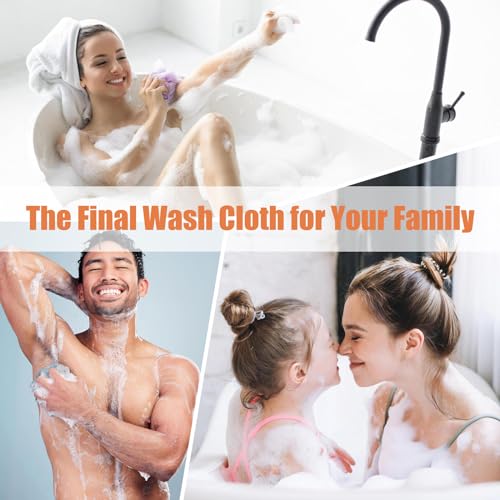 Unifab African Net Sponge Authentic Real African Exfoliating Net Bath Sponge Wash Cloth Exfoliating Washcloth African Net Cloth Body Scrubber for Shower Pink