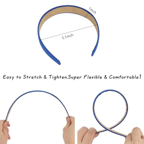 Wecoe 10pcs Headbands for Women Suede Like 1 Inch Wide Headbands Red White Black Pink Purple Blue Green Headband Non Slip Fashion Costume Hair Accessories Women Girls Diademas Para Mujer