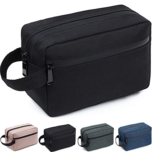 Travel Toiletry Bag for Women and Men, Water-resistant Shaving Bag for Toiletries Accessories, Foldable Storage Bags with Divider and Handle for Cosmetics Toiletries Brushes Tools