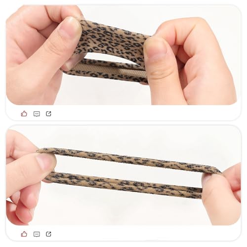 30 PCS Hair Ties for Women - Seamless Elastic Hair Bands, Gentle No Damage Ponytail Holders for Thin/Thick Hair, Durable Fashion Hair Accessories for Girl Mother(Leopard Print)