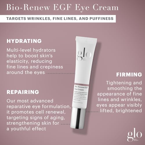Glo Skin Beauty Bio-Renew EGF Eye Cream - Epidermal Growth Factor Cell Repairing Eye Cream, Combats Signs of Aging By Repairing, Hydrating & Firming Skin