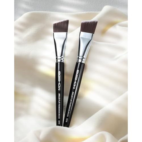 EIGSHOW Angled Flat Foundation Brush, Vegan Synthetic Bristles, Streak Free Application, Face Makeup Brush For Blending Liquid, Cream, Face Mask (E870)