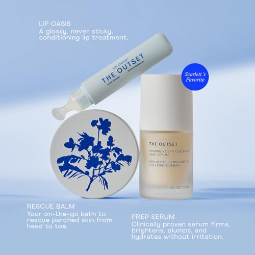 The Outset Hero Edit Skincare Kit ? Prep Serum, Barrier Balm & Lip Oasis ? Hydrating, Gentle & Fragrance-Free ? Vegan, Gluten-Free, Clean Beauty for All Skin Types