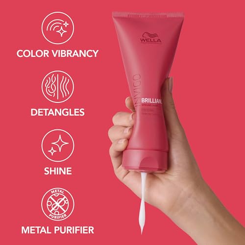 Wella Professionals Invigo Brilliance Conditioner for Coarse Hair | Intense Color Protection & Maintains Vibrancy | Formulated with Lime Caviar
