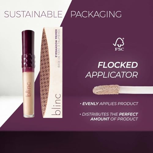 Blinc Eyeshadow Primer, Translucent Eye Shadow Primer Base with Pro-Age Peptides and Vitamin E. For Long-Lasting, Crease-Free Eyeshadow & Makeup Looks, Clean, Vegan, and Natural, 10mL/0.33 Fl. Oz