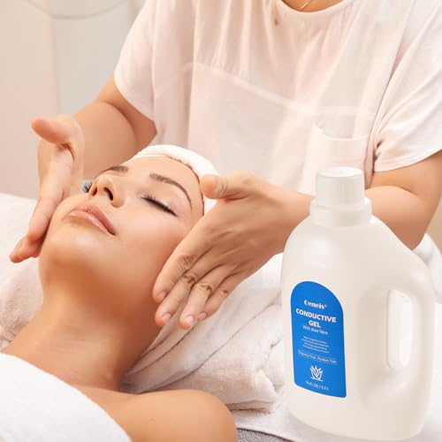 Microcurrent Conductive Gel for Face, Hydrating Collagen Radio Frequency Gel, with Hyaluronic Acid & Aloe Vera, Fragrance-Free, Paraben-Free, 75 fl oz