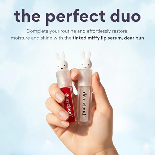dearcloud Miffy Lip Serum Jelly - Clear Shimmer Lip Gloss for Hydration & Shine (Clear Skies)