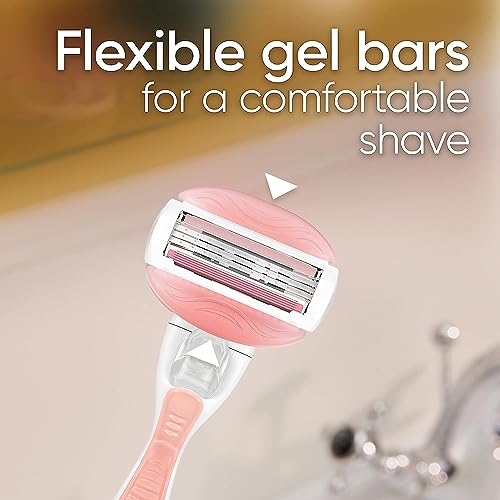 Gillette Venus ComfortGlide White Tea Women's Razor, Handle + 4 Blade Refills