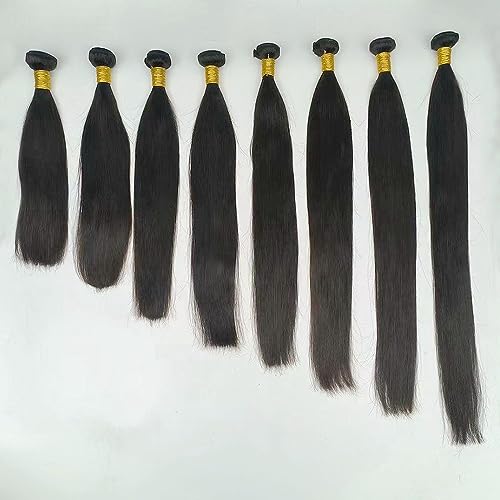Straight Human Hair Bundles One-Directional Cuticles 14 16 18 Inch 3 Bundles Human Hair Weave 12A Unprocessed Brazilian Virgin Human Hair Extensions¡¦