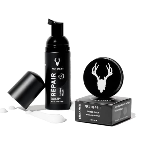 Tattoo Aftercare Kit ? Tattoo Balm & Tattoo Foam Soap Cleanser ? Tattoo Care for New Tattoos, Tattoo Moisturizer for Old Ink, Vegan, Fragrance-Free, Clean Ingredients