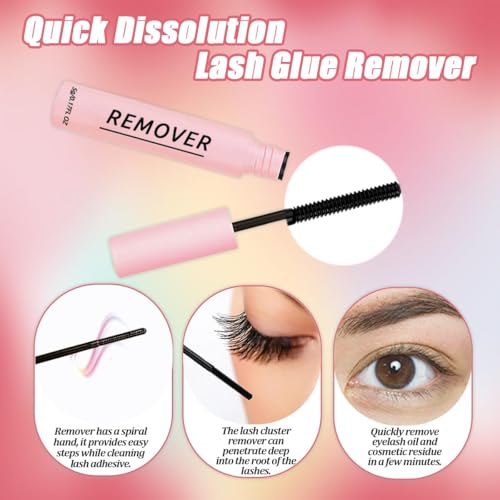 DIY Lash Extension Kit 630Pcs 10-18mm D Curl Lashes Clusters with Lash Bond and Seal Glue Remover Lash Shampoo Cleansing Brush Headband Wristband Tweezers Eyelash Brush Applicator