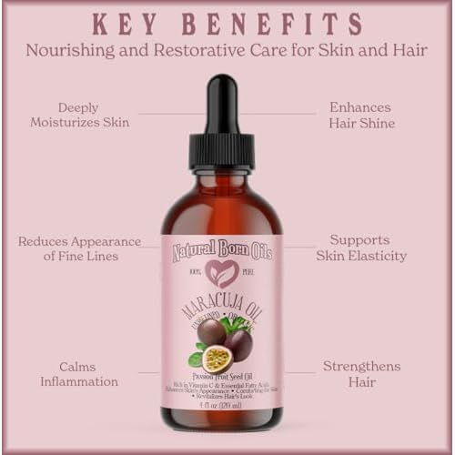 Natural Born Oils Maracuja Oil, 1 Gallon, Organic, Cold-Pressed, aka Passion Fruit Oil, Nutrient-Rich, Excellent for Radiant Skin, Healthy Hair