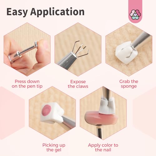 SAVILAND 100PCS Nail Sponges for Ombre: Nail Art Sponges with Storage Box Grabbing Pen Ombre Nail Sponge Gradient Nail Tools Aura Nails Ombre Nail Brush Accessories Supplies Home DIY Nail Art Salon