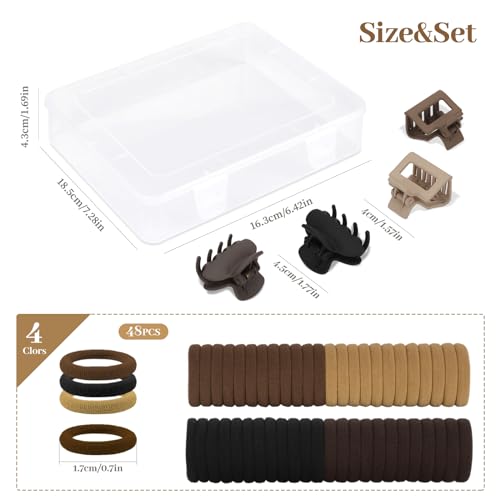 860Pcs Hair Accessories Set for Woman, Bow Hair Clips Hair Scrunchies Bobby Pins Claw Hair Clips Seamless Cotton Ponytail Holders Hair Ties Rubber Elastic Hair Bands with Organizer Box