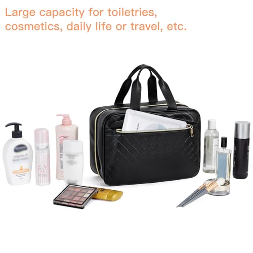 Telena Travel Toiletry Bag for Women with Hanging Hook, Water-resistant Cosmetic Bag Travel Organizer for Accessories, Toiletries, Shampoo