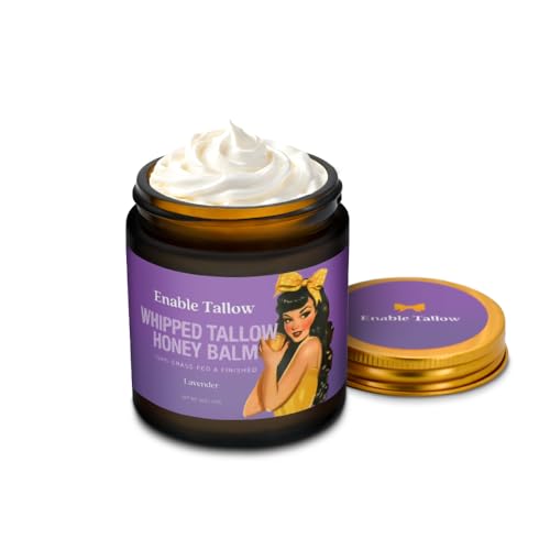 Face & Body Cream ? Whipped Beef Tallow & Manuka Honey Balm for Dry Skin, Eczema & Sensitive Skin ? Natural Moisturizer, Lavender Scent, 4oz