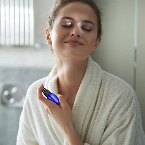 Nuogo 100 Pack 2 Oz Plastic Spray Bottles Reusable Mini Travel Size Perfume Refillable Mist Sprayer Empty Spritz Bottle for Household Use Essential Oil Cleaning(Blue)