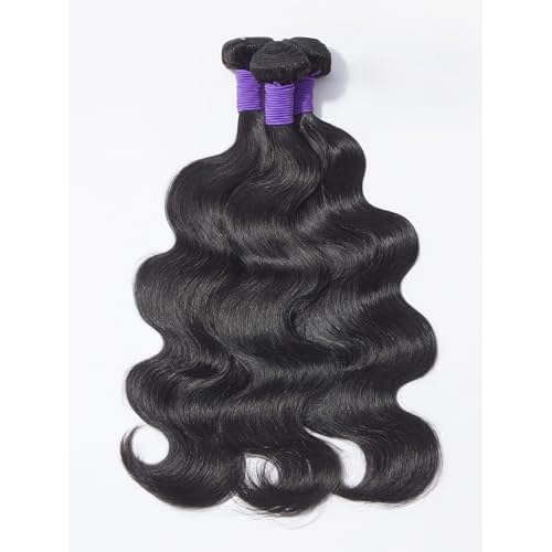 LUVME Human Hair Bundles 14 16 18 Inch Body Wave 12A 100% Unprocessed Brazilian Virgin Hair Weave 3 Bundles Deals Natural Black