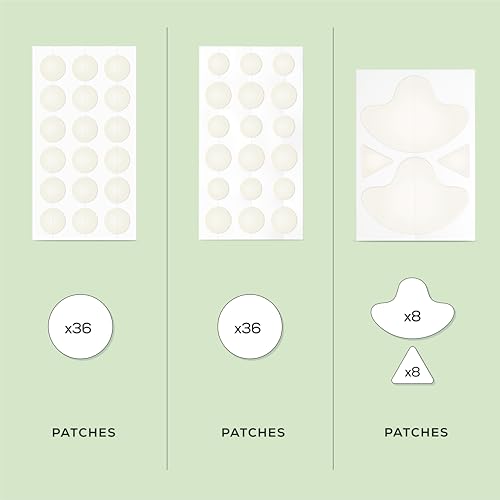Hanhoo Soothing Blemish Patch, Extra Strength Blemish Patch, and T-Zone Pore Patch Bundle, 88 Total Patches, with Salicylic Acid, Tea Tree, and Aloe, Blackhead and Acne Treatment, Acne Stickers
