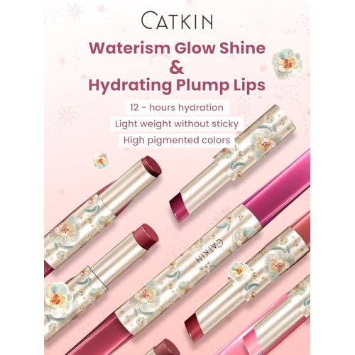 CATKIN Glossy Lip Balm Ultra Hydating Glow Lip Tinted Jelly Plump Melting Balm Shea Butter Repair Soothing For Dry Lips Dewy Finished 0.12 oz 2pcs Set 01