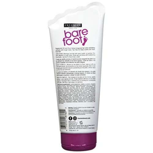 Freeman Bare Foot Exfoliating foot scrub Peppermint and Plum 5.3 oz