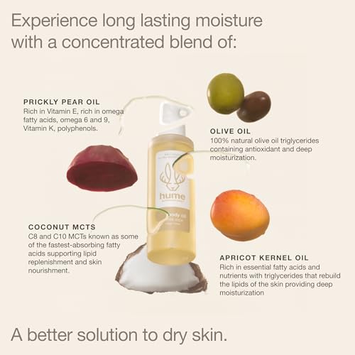 HUME SUPERNATURAL Dry Body Oil Spray - Moisturizing Oil for Dry Skin, After Shower Body Oils for Women and Men, Nourishing, Hydration, Glow, Vanilla Daze, 1-Pack