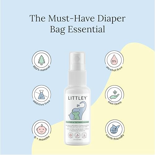 Littley Pacifier & Teether Cleaner with Hypochlorous Acid, Non-Toxic & Alcohol-Free, Gentle Formula for Cleaning Baby & Toddler Essentials, 8oz Spray Bottle