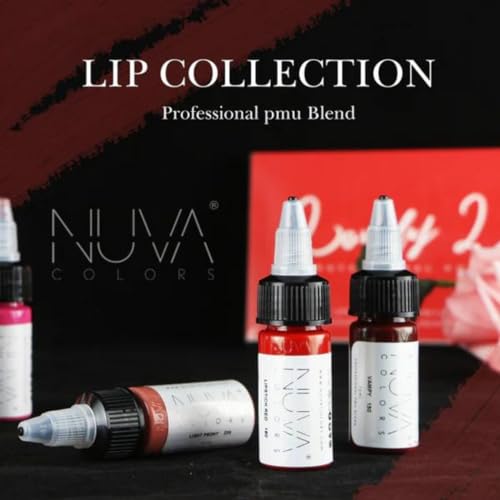 Nuva Colors PMU Pigment, Customizable, Cool Undertone for Lip Blushing & More, Vegan, Made in USA (8-Pack)