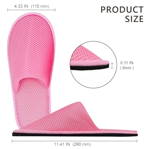 GONG GONG 6-8 Pairs Mash Cloth Disposable Slippers, Machine Washed & Reused, Closed Toe Guest Slippers for Guest, Bathroom, House, Hotel, Party, SPA