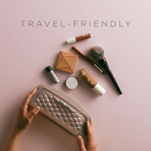 Stasher Premium Silicone Reusable Makeup Everyday Bag, Taupe, Beauty & Travel Toiletry Bag, Storage Bag Organizer, Dishwasher & Heat Safe, TSA Friendly, BPA Free, Leak-free, Eco Friendly, 26 Oz