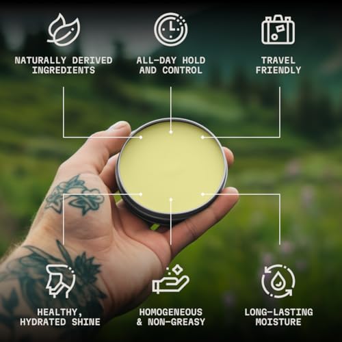 Striking Viking Beard Oil and Balm - Leave in Beard Conditioner - Tames, Styles, Softens, and Moisturizes Beards and Mustache - Made with All Natural and Organic Argan and Jojobo Oils, Vanilla