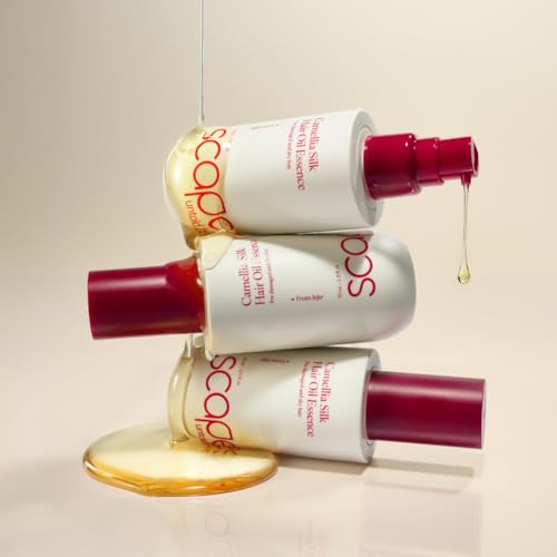 Camellia Silk Hair Oil Essence 70ml / 2.37 fl.oz | Lightweight Non Sticky Serum with Jeju Camellia Oil & Keratin | Anti-Frizz, Deep Conditioning for Dry, Frizzy, or Damaged Hair