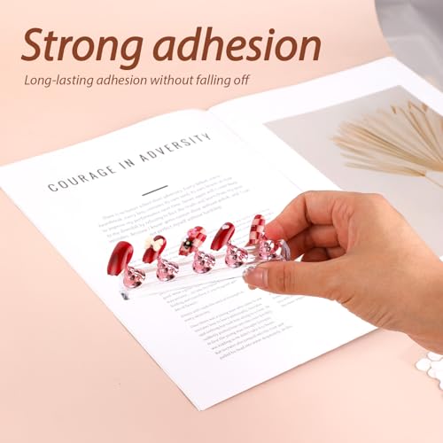 1200 Pcs False Tip Double Sided Adhesive Tapes for Nail Art Display - Pre-cut Strips for Nail Art Holder and Display Book