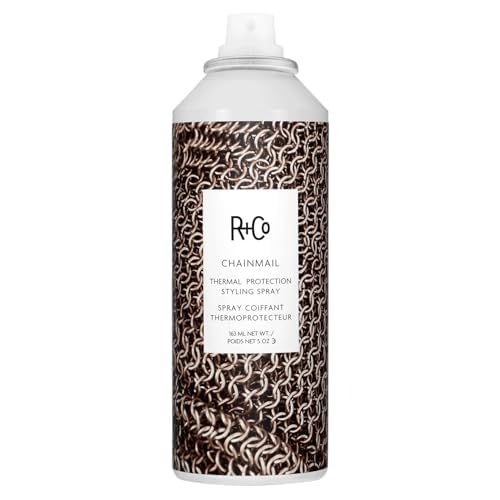 R+Co Chainmail Heat Protection Spray For Hair | Thermal Protection + Flexible Hold + Silky Shine | Vegan + Cruelty-Free