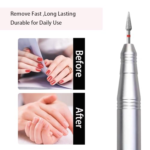 10pcs Diamond Cuticle Clean Nail Drill Bits Set,Professional Safety Rotary Carbide Under Nail Cleaner Russian Manicure Nail Bit for Cuticle Dead Skin,Nail Prepare Salon Tools(Fine-F)