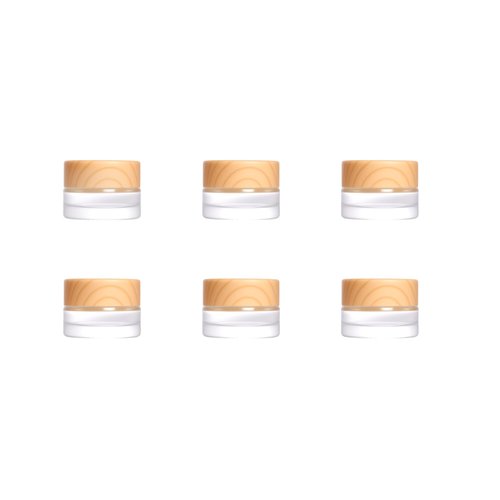 Miayon 6Pcs 0.18 oz Small Travel Lotion Containers with lids Glass Sample Empty Round Cosmetic Jar Bottles for Creams Makeup Lotion Toiletries Storage (White, 5 gram)