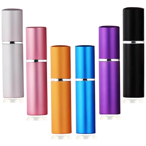 Portable Mini Refillable Atomizer Bottle Atomizer Travel Size Perfume Spray Bottles 6 Pcs Pack of 5ml (5ml-Perfume Atomizer-6p)