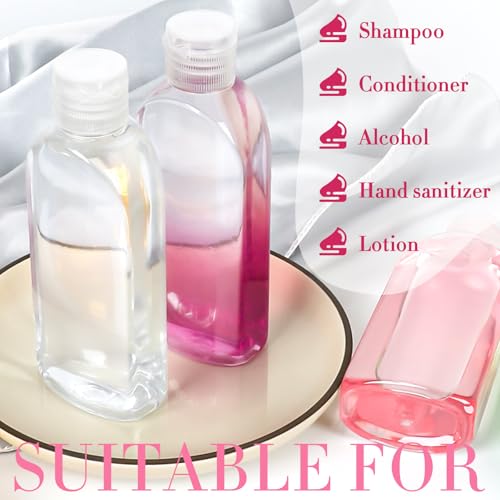 5 Pack 3.4 oz Clear Travel Bottles Kit for Toiletries, TSA Approved Travel Size Portable Refillable Containers Leak Proof Travel Accessories Essentials Set for Shampoo Conditioner Lotion