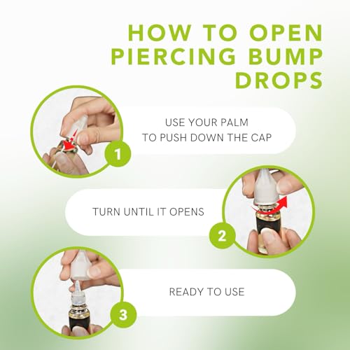 BodyJ4You Piercing Keloid Bump Removal - Natural Oil Piercing Bump Treatment - Nose Septum Belly Ear Cleaner Soothing Skin Recovery Solution - Safe Care New Piercing Reduce Scars - 24 x 0.33 Fl Oz