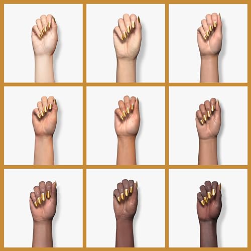 Holographic Mirror Gold Nail Chrome Powder Effect Metallic Dust Sequins UV Gel Gold Chrome Nail Powder Pigment for Nail Art Decoration, Gold Chrome Powder for Nails