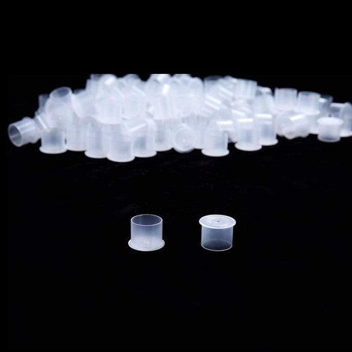Tattoo Ink Caps Medium,1000pcs White Plastic Disposable Pigment Caps Microblading Makeup Tattoo Ink Cups Caps with Base Sizes 13 Medium for Tattoo Ink