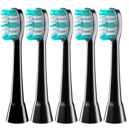 Replacement Brush Heads for Aquasonic Only Compatible with AquaSonic Black Series, 5-Pack Black